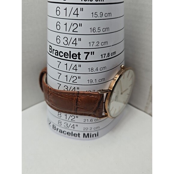 Daniel Wellington Classic 41mm Rose Gold Leather Quartz Watch New Battery Slim - Picture 8 of 13